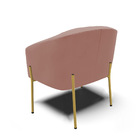 Poltrona Decorativa Pé De Ferro Dourado Stella Veludo Rosê D0