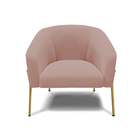 Poltrona Decorativa Pé De Ferro Dourado Stella Veludo Rosê D0