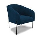 Poltrona Decorativa Pé De Ferro Preto Kit 2 Stella Bouclê Azu