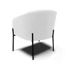 Poltrona Decorativa Pé De Ferro Preto Kit 2 Stella Bouclê Off