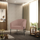 Poltrona Decorativa Pé De Ferro Preto Kit 2 Stella Bouclê Ros