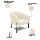 Poltrona Decorativa Pé De Ferro Preto Kit 2 Stella Cotelê Ext