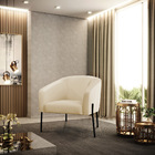 Poltrona Decorativa Pé De Ferro Preto Kit 2 Stella Sintético