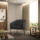 Poltrona Decorativa Pé De Ferro Preto Kit 2 Stella Sintético