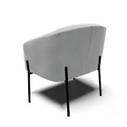 Poltrona Decorativa Pé De Ferro Preto Kit 2 Stella Suede Cinz