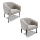 Poltrona Decorativa Pé De Ferro Preto Kit 2 Stella Veludo D03