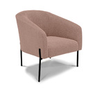 Poltrona Decorativa Pé De Ferro Preto Stella Bouclê Rosê D03