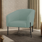 Poltrona Decorativa Pé De Ferro Preto Stella Cotelê Ext/velud