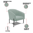 Poltrona Decorativa Pé De Ferro Preto Stella Cotelê Int/velud