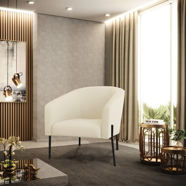 Poltrona Decorativa Pé De Ferro Preto Stella Cotelê Int/velud