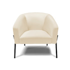 Poltrona Decorativa Pé De Ferro Preto Stella Sintético Bege D