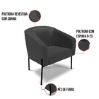 Poltrona Decorativa Pé De Ferro Preto Stella Sintético Preto