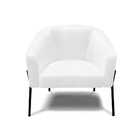 Poltrona Decorativa Pé De Ferro Preto Stella Sintético Pu Bra