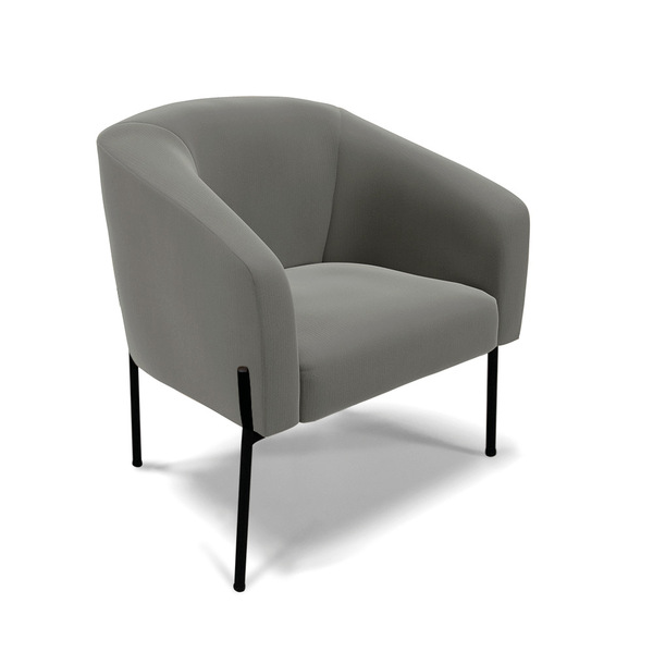 Poltrona Decorativa Pé De Ferro Preto Stella Suede D03 - D'ro