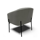 Poltrona Decorativa Pé De Ferro Preto Stella Suede Grafite D0