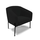 Poltrona Decorativa Pé De Ferro Preto Stella Suede Linho Pret