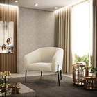 Poltrona Decorativa Pé De Ferro Preto Stella Suede Veludo Beg