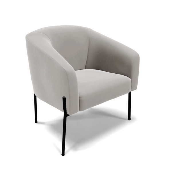 Poltrona Decorativa Pé De Ferro Preto Stella Suede Veludo Cin