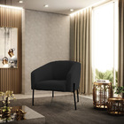 Poltrona Decorativa Pé De Ferro Preto Stella Suede Veludo Pre