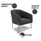 Poltrona Decorativa Pé Ferro Dourado Kit 2 Stella Bouclê D03