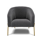 Poltrona Decorativa Pé Ferro Dourado Kit 2 Stella Bouclê D03