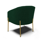 Poltrona Decorativa Pé Ferro Dourado Kit 2 Stella Bouclê D03