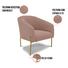 Poltrona Decorativa Pé Ferro Dourado Kit 2 Stella Bouclê D03