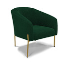 Poltrona Decorativa Pé Ferro Dourado Kit 2 Stella Bouclê Verd