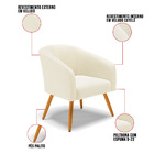 Poltrona Decorativa Pé Palito Castanho Kit 2 Stella Cotelê In