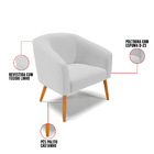 Poltrona Decorativa Pé Palito Castanho Kit 2 Stella Linho Cin