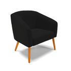 Poltrona Decorativa Pé Palito Castanho Kit 2 Stella Linho D03