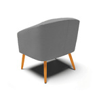 Poltrona Decorativa Pé Palito Castanho Kit 2 Stella Linho Gra