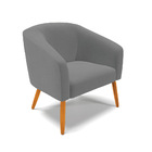 Poltrona Decorativa Pé Palito Castanho Kit 2 Stella Linho Gra