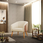 Poltrona Decorativa Pé Palito Castanho Kit 2 Stella Nozes/lin