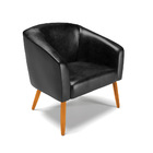 Poltrona Decorativa Pé Palito Castanho Kit 2 Stella Sintético