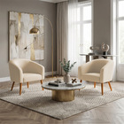 Poltrona Decorativa Pé Palito Castanho Kit 2 Stella Sintético