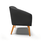 Poltrona Decorativa Pé Palito Castanho Kit 2 Stella Sintético