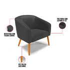 Poltrona Decorativa Pé Palito Castanho Kit 2 Stella Sintético