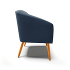 Poltrona Decorativa Pé Palito Castanho Kit 2 Stella Suede Azu