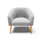 Poltrona Decorativa Pé Palito Castanho Kit 2 Stella Suede D03