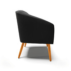 Poltrona Decorativa Pé Palito Castanho Kit 2 Stella Suede D03