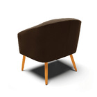 Poltrona Decorativa Pé Palito Castanho Kit 2 Stella Suede Mar