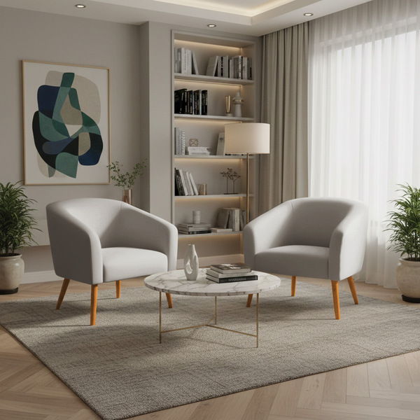 Poltrona Decorativa Pé Palito Castanho Kit 2 Stella Veludo D0