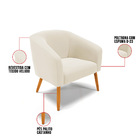 Poltrona Decorativa Pé Palito Castanho Kit 2 Stella Veludo D0