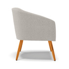 Poltrona Decorativa Pé Palito Castanho Stella Bouclê Cinza D0