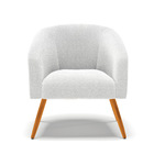 Poltrona Decorativa Pé Palito Castanho Stella Bouclê D03 - D'