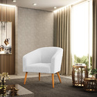 Poltrona Decorativa Pé Palito Castanho Stella Bouclê D03 - D'