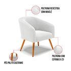 Poltrona Decorativa Pé Palito Castanho Stella Bouclê D03 - D'