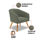 Poltrona Decorativa Pé Palito Castanho Stella Bouclê D03 - D'