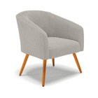 Poltrona Decorativa Pé Palito Castanho Stella Bouclê D03 - D'